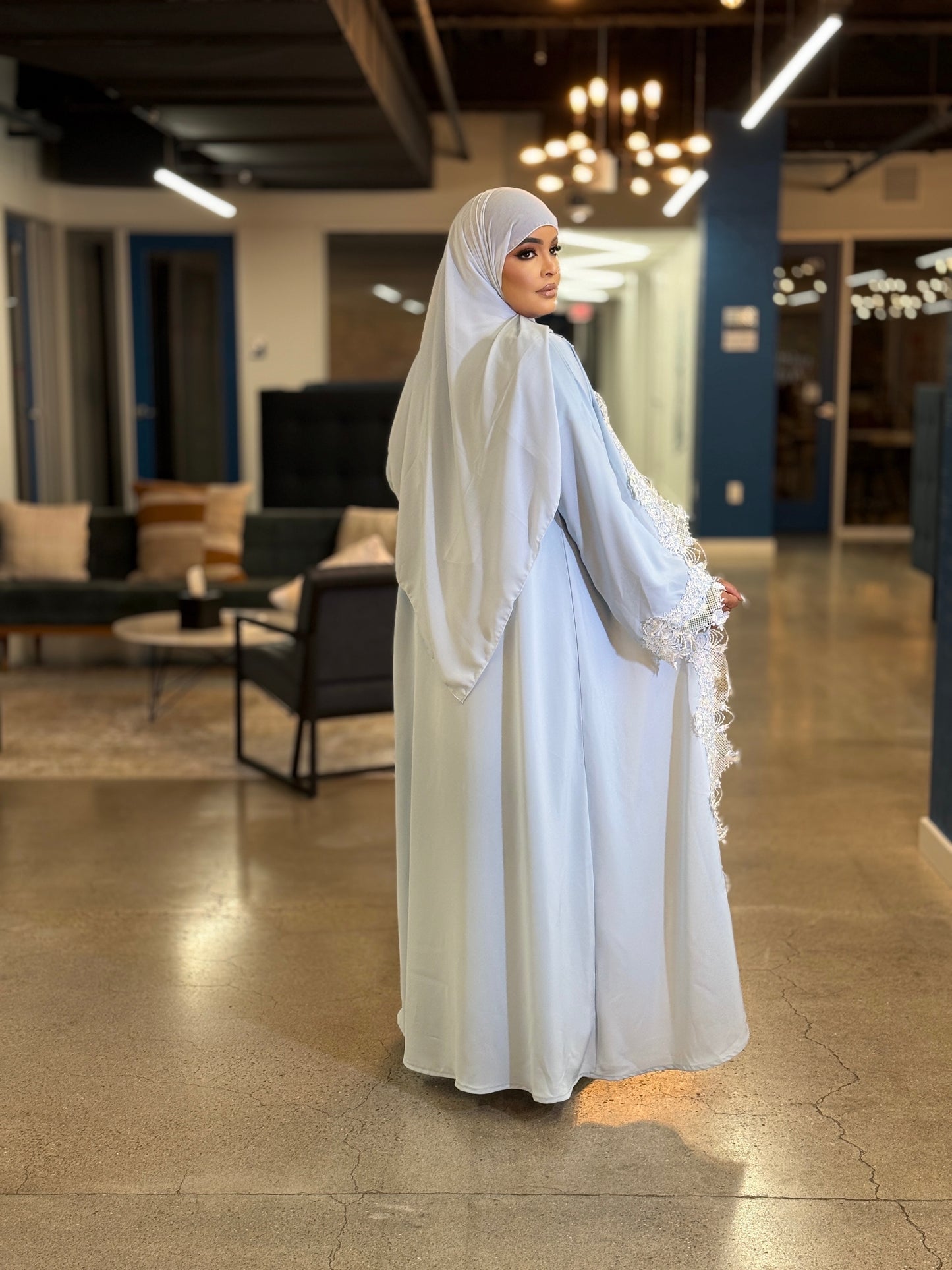 Desert Bloom – 3 Piece Abaya Set