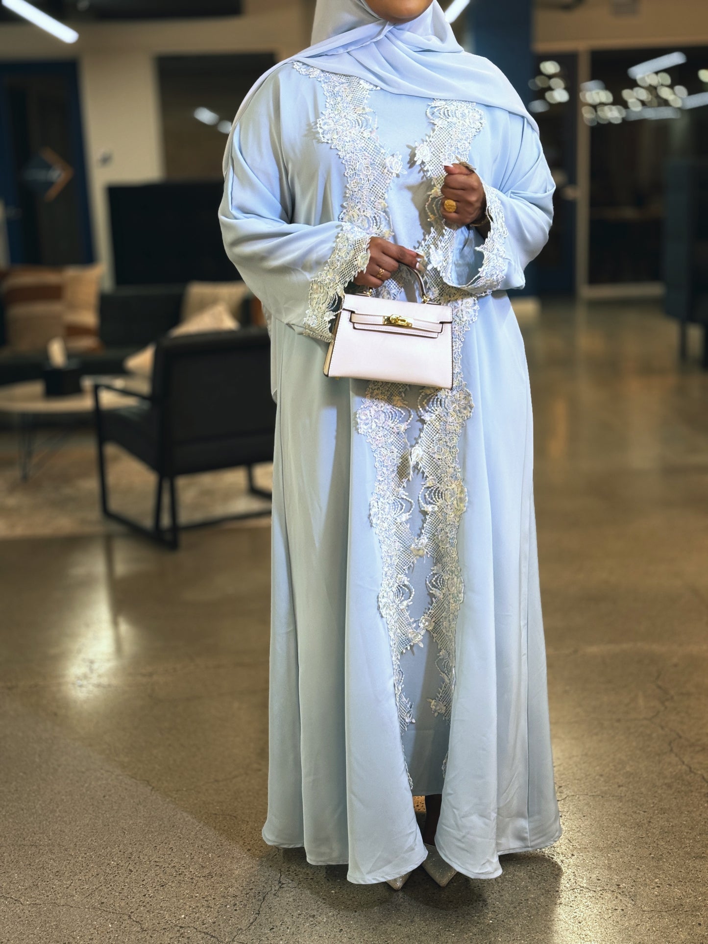 Desert Bloom – 3 Piece Abaya Set