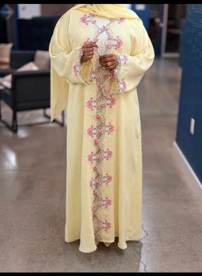 Desert Bloom – 3 Piece Abaya Set