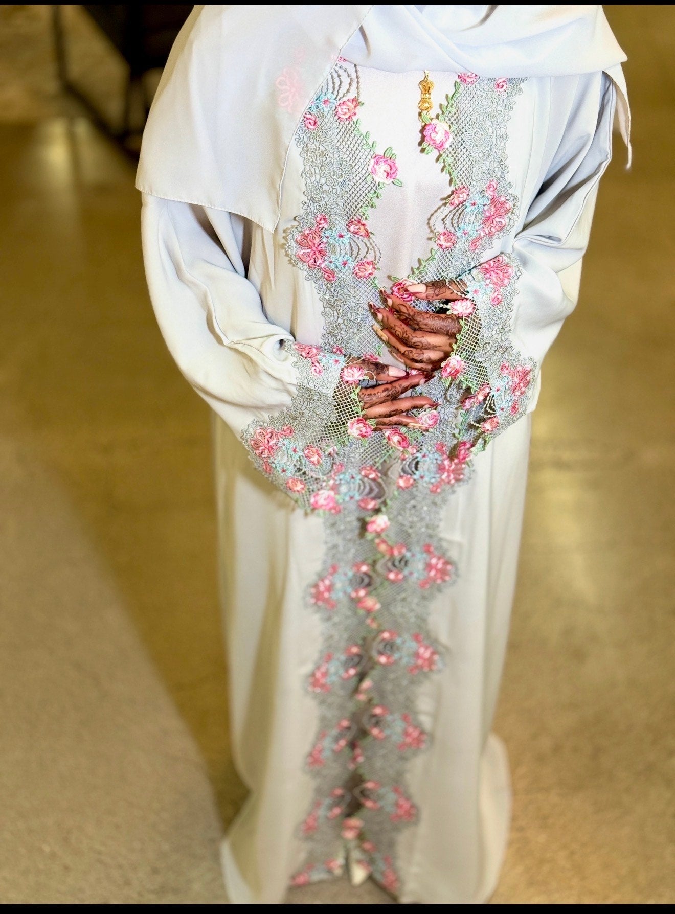 Desert Bloom – 3 Piece Abaya Set