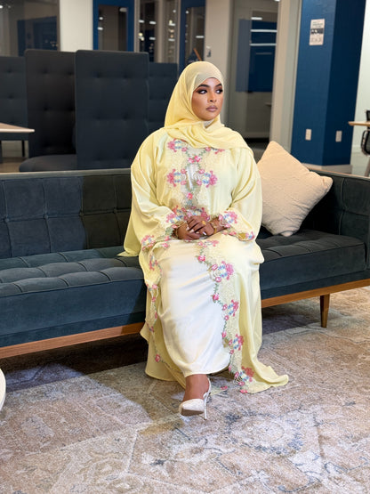 Desert Bloom – 3 Piece Abaya Set
